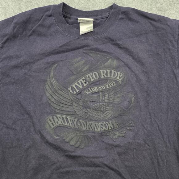 VTG Harley Davidson Motorcycle T Shirt Mens Medium Black Live To Ride Eagle CT - Picture 4 of 10